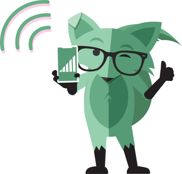 Fox with glasses using 5G